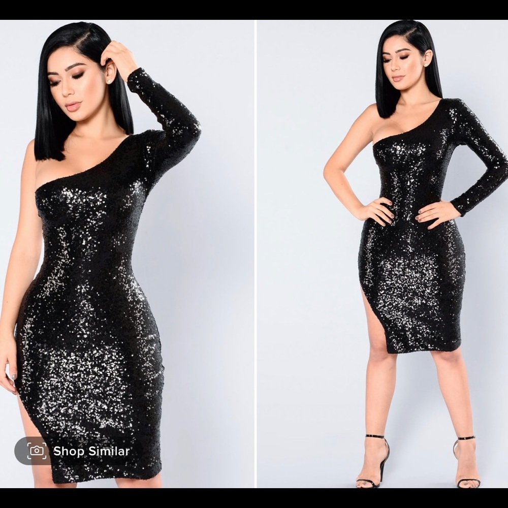 Black Sequin Dress